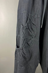 Rundholz Black Linen Relaxed Pants with Feature Pockets