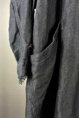 Rundholz Mainline Oversized Black Linen Coat