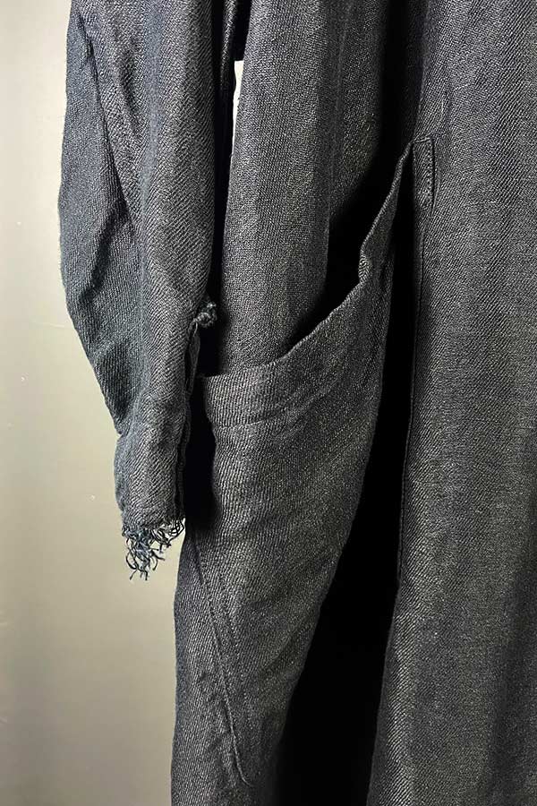 Rundholz Mainline Oversized Black Linen Coat