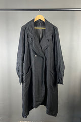 Rundholz Mainline Oversized Black Linen Coat