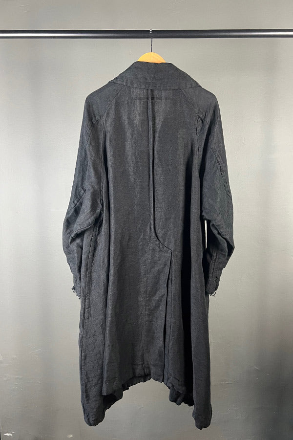 Rundholz Mainline Oversized Black Linen Coat
