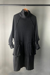 Studio Rundholz Black Boiled Woollen Dress