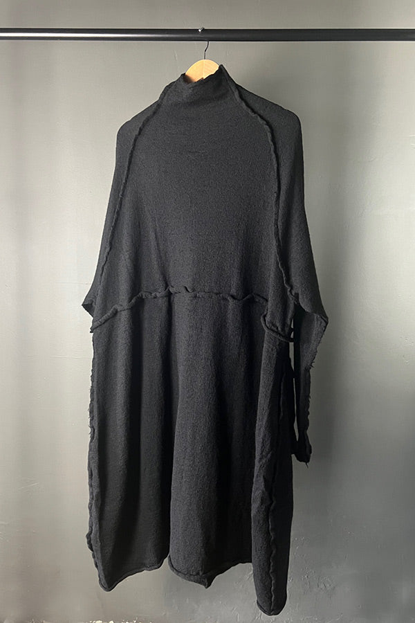 Studio Rundholz Black Boiled Woollen Dress