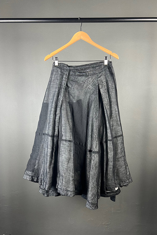 Rundholz Mainline Sheer Panel Wrap Skirt