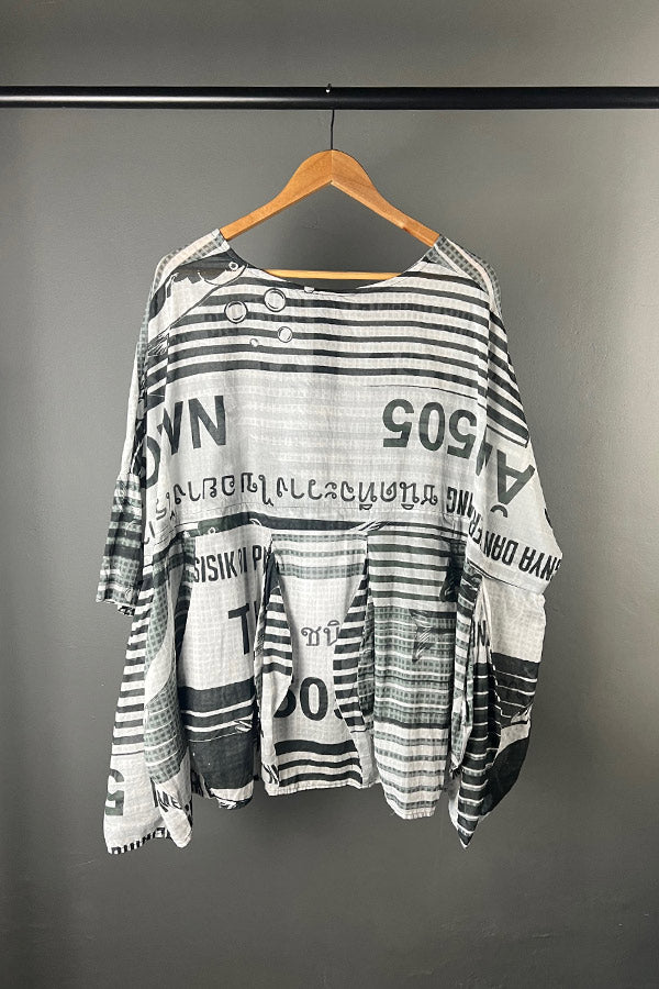 Rundholz Light Panelled Black Print Top