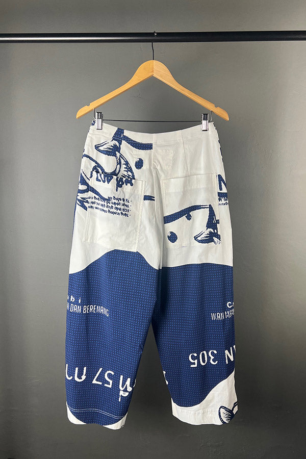 Rundholz Navy Print Stretch Pants