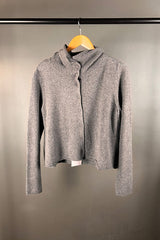 Studio Rundholz Grey Cardigan with Subtle Flower Detail