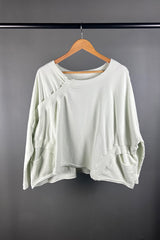 Rundholz Cropped Top with Arched Rib Details in Salina