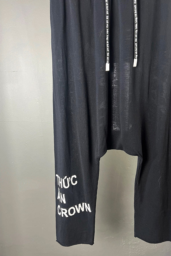 Rundholz Black Knit Drop Crotch Pants
