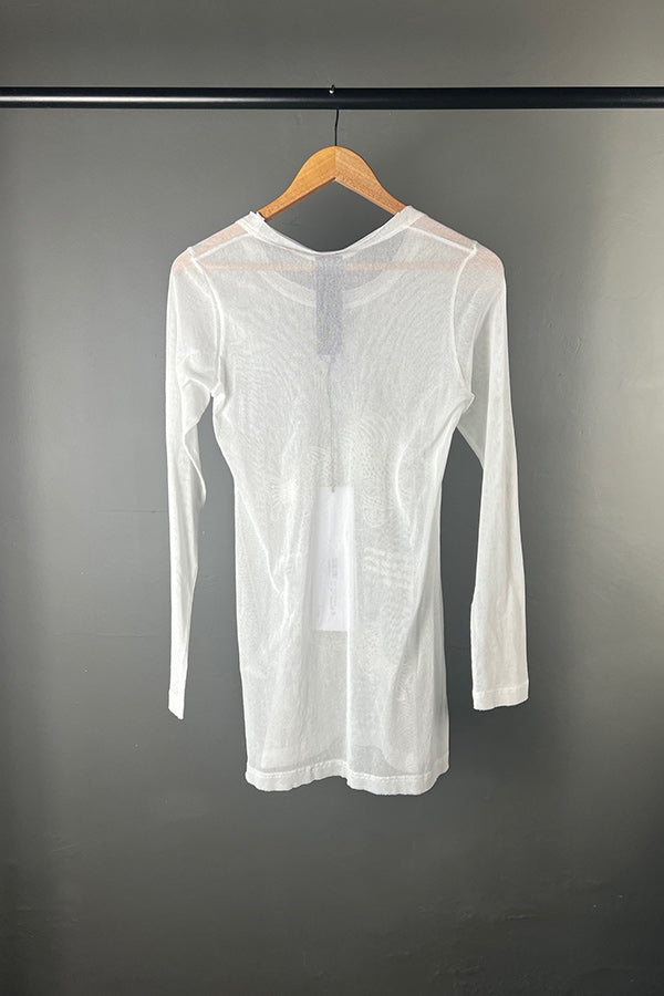Rundholz White Mesh Top with Textured Fish Print