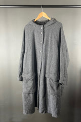 Rundholz Dark Grey Hooded Woollen Coat