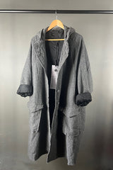 Rundholz Dark Grey Hooded Woollen Coat
