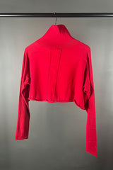 Rundholz Cropped Red Knit with Pink Flower