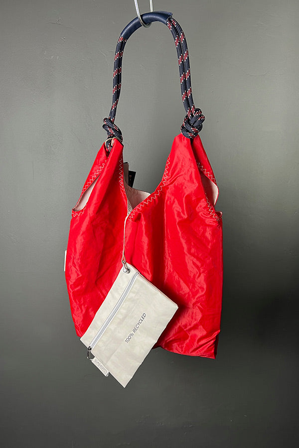 Sea Shopper Upcycled Red Sail Tote & Zip Purse