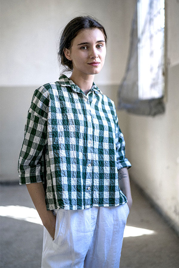 Hannoh Wessel Savannah Green Check Shirt