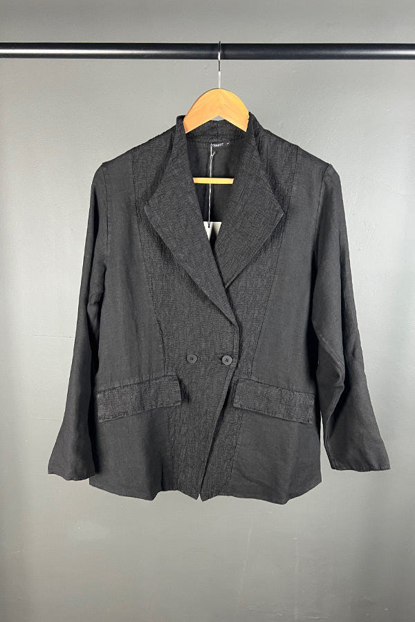 Transit Black Textural Linen Jacket