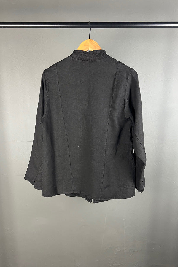 Transit Black Textural Linen Jacket