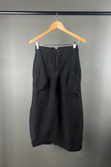 Transit Black Linen Skirt with Feature Pockets