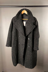 Transit Black Bouclé Wool Coat