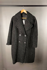 Transit Black Bouclé Wool Coat