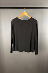 Transit Iconic Black Button-Back Top