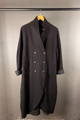 Transit Black Coat with Internal Brown Chevron