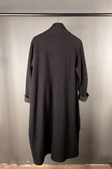 Transit Black Coat with Internal Brown Chevron