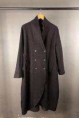 Transit Black Coat with Internal Brown Chevron