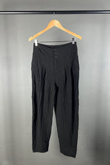 Transit Textural Pleated Black Pants