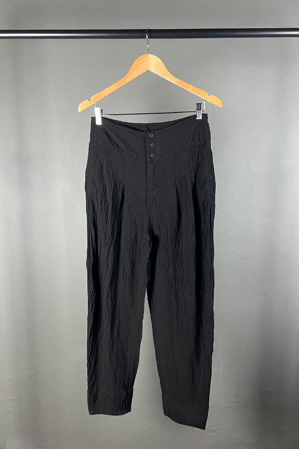 Transit Textural Pleated Black Pants