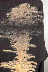 Transit Black knit with Tobacco Weave detail