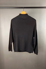 Transit Black knit with Tobacco Weave detail