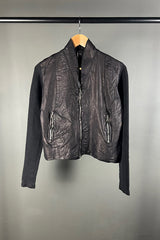 Transit Black Leather Panel Jacket