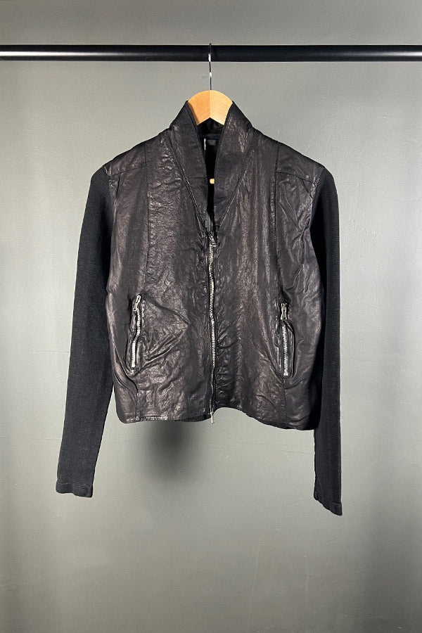 Transit Black Leather Panel Jacket
