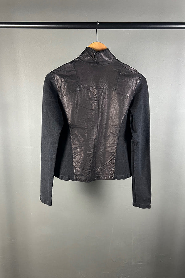 Transit Black Leather Panel Jacket
