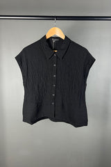 Transit Textural Black Short Sleeve Shirt
