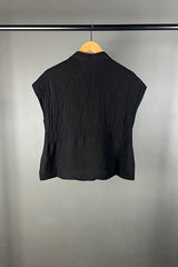 Transit Textural Black Short Sleeve Shirt
