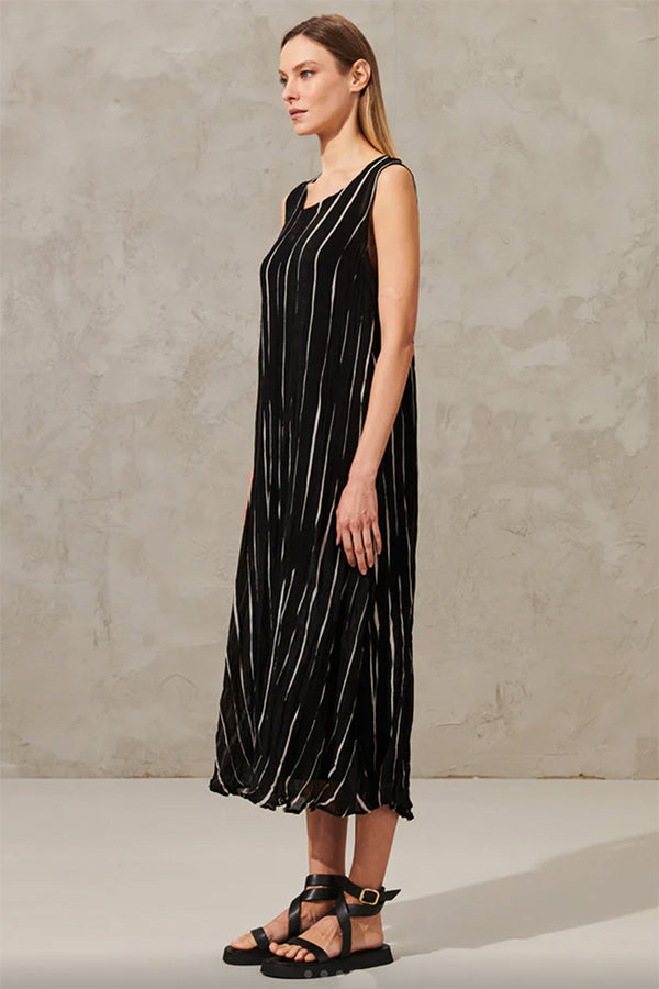 Transit Black and Ivory Stripe Dress