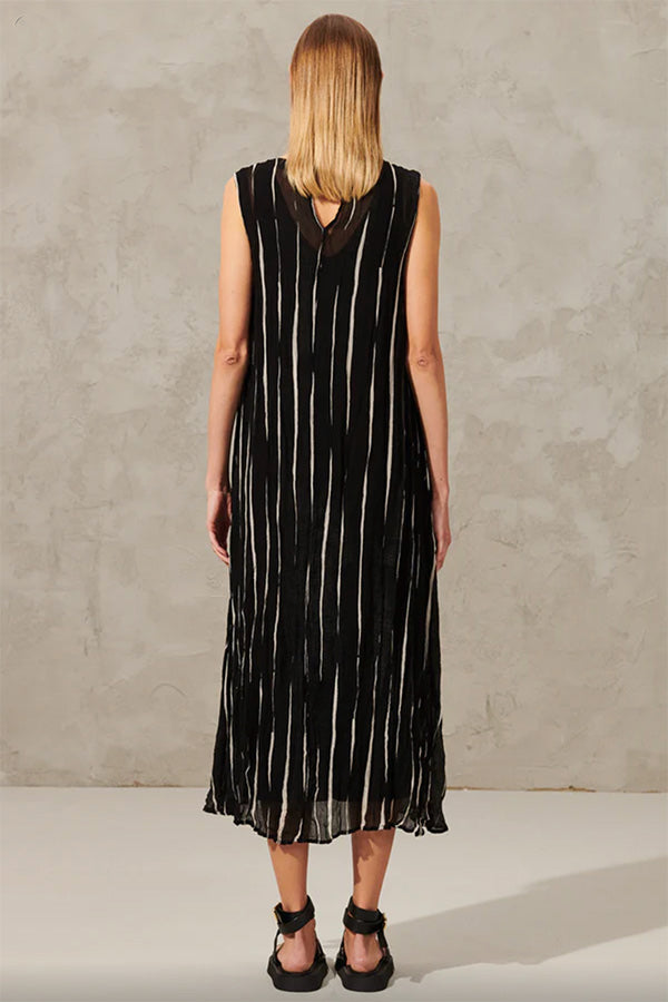 Transit Black and Ivory Stripe Dress