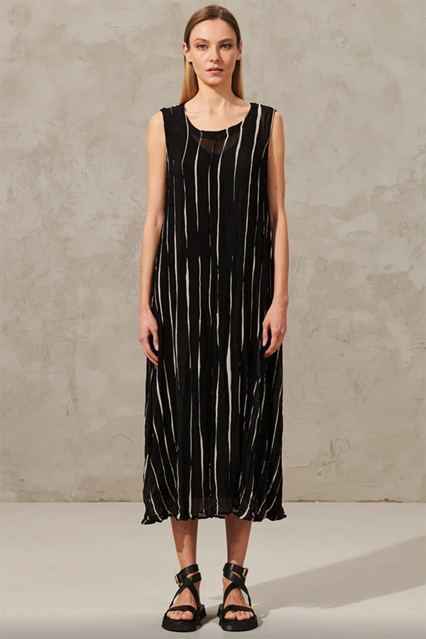 Transit Black and Ivory Stripe Dress