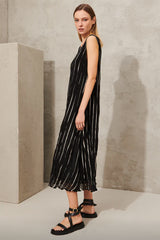 Transit Black and Ivory Stripe Dress