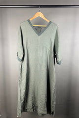 Transit Reversible Green Linen Dress