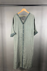 Transit Reversible Green Linen Dress
