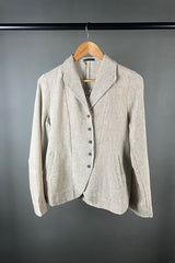 Transit Textural Slim Line Jacket in Chalk