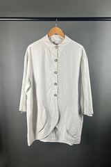 Transit Linen 3/4 Linen Jacket in Chalk
