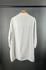 Transit Linen 3/4 Linen Jacket in Chalk