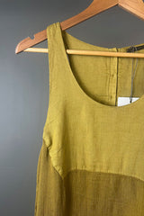 Transit Striped Linen Dress in Olive