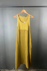 Transit Striped Linen Dress in Olive