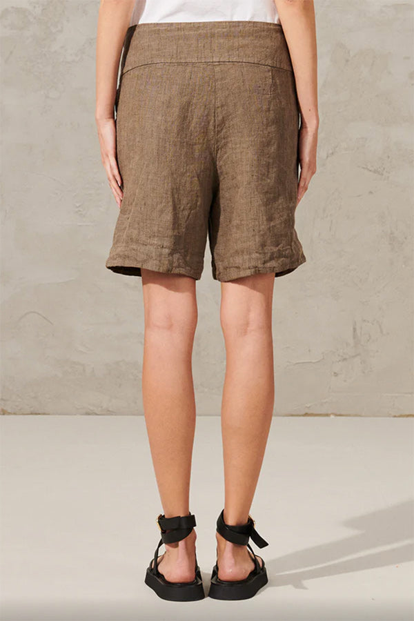 Transit Houndstooth Clay Linen Short