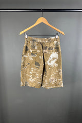 Transit Mustard Linen Print Shorts
